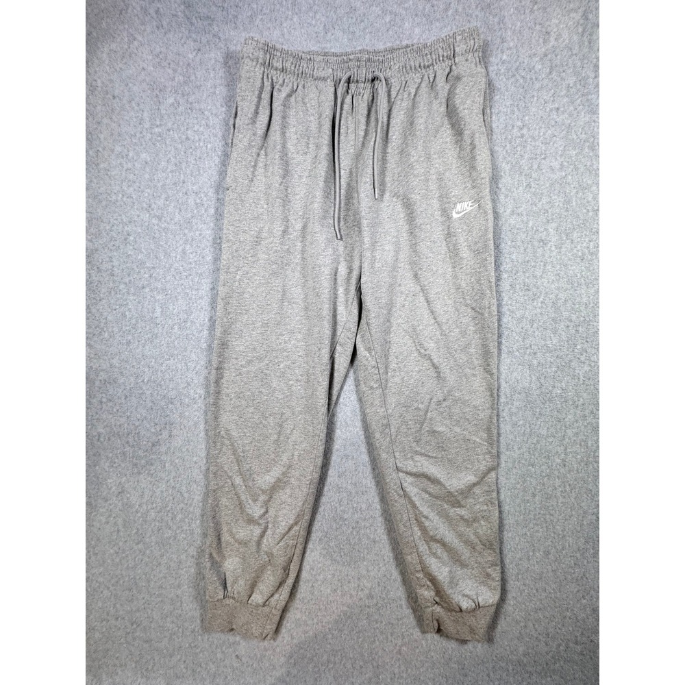 Nike Mens Sportswear Club Fleece Joggers Heather Grey Cotton Sweatpants Medium
